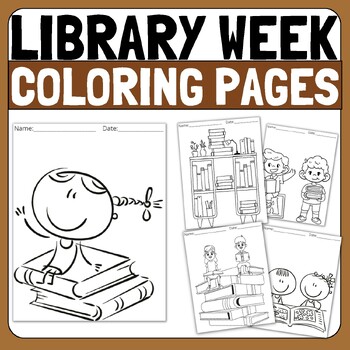 Preview of National Library Week Printable Coloring Pages,library week crafts&activities