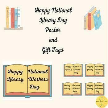 Preview of National Library Workers Day Two Sizes plus Gift Tags