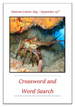 National Lobster Day September 25th Crossword Puzzle Word Search Bell