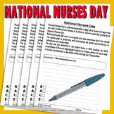 National Nurses Day Reading Comprehension - RACE Writing p