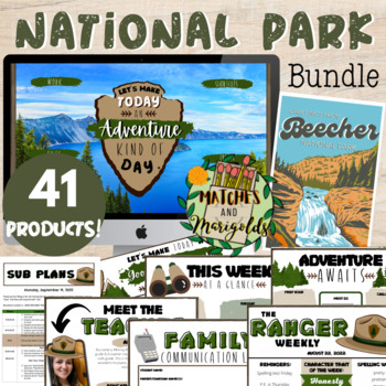 Preview of National Park Classroom Organizers, Communication, and Digital Decor BUNDLE