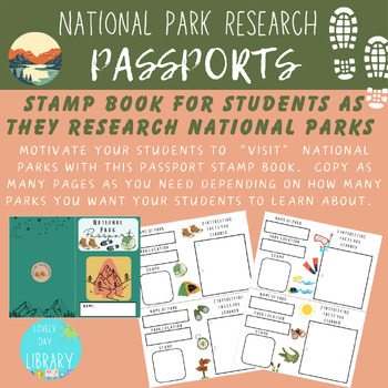 Preview of National Park Research Passports Editable