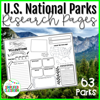Preview of National Park Research Project Pages USA
