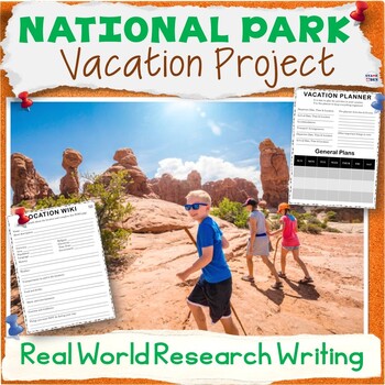 Preview of National Park Vacation Research Project Based Learning Creative Writing Activity