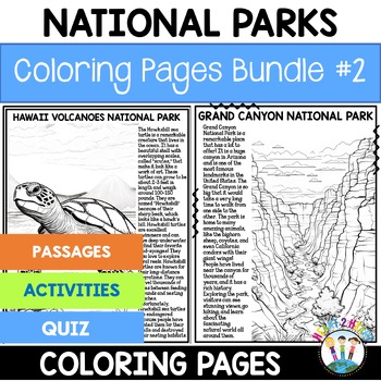 Preview of National Parks Activities Coloring Pages Bundle #2: Everglades Redwoods Glacier