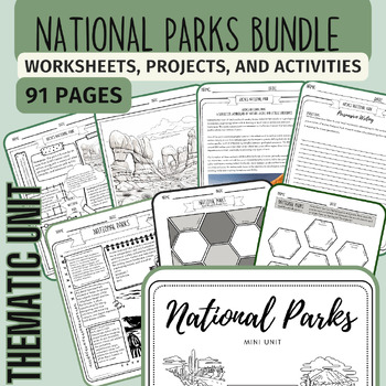 National Parks Bundle Readings, Coloring pages, Quiz, Writing Prompts ...