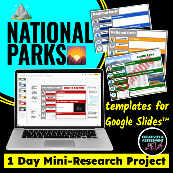 Preview of National Parks Earth Day Activity 1 Day Mini-Research Google Slides™ Project