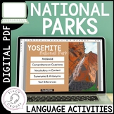 National Parks Language Activities for Speech Therapy Voca