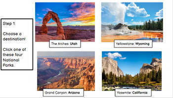 Preview of National Parks Math Extension Project