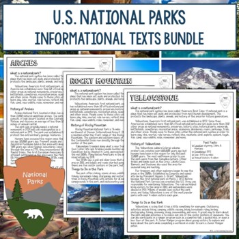 Preview of National Parks Reading Passages - Informational Text - Reading Comprehension