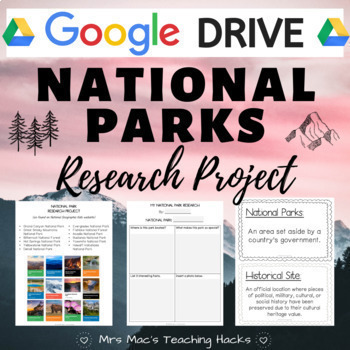 Preview of National Parks Research Project [Google Drive]