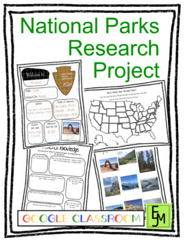 Preview of National Parks Research Project PBL