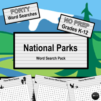 Preview of National Parks Word Search Pack