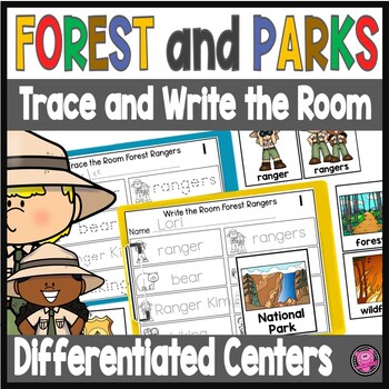 Preview of Forest Rangers Worksheets Word Cards and Social Studies Center Activities