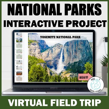 Preview of Social Studies projects end of year: National Parks postcard and virtual trip