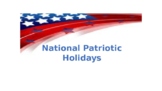 National Patriotic Holidays Texas TEK K.1