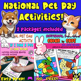 National Pet Day Activities!  Creative Writing  + Math. Ea