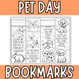National Pet Day Bookmarks to Color | Pet Day Coloring Bookmarks