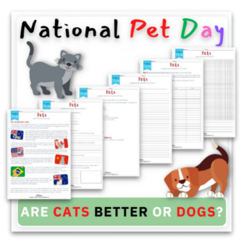 Preview of National Pet Day The Great Debate- 2 projects & Reading Comprehension