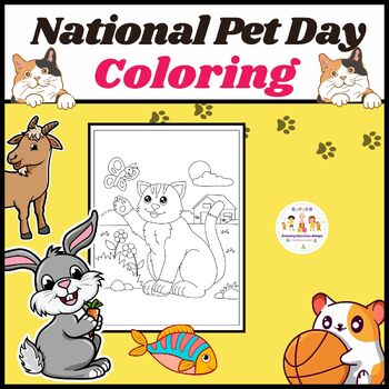 National Pet Day coloring Pages / worksheet by Amazing Education Designs