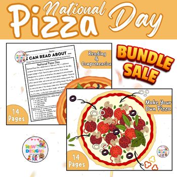 Preview of National Pizza Day Bundle Activities Worksheets