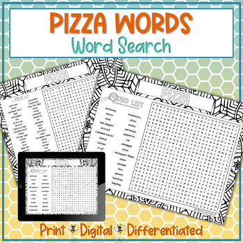 Preview of National Pizza Week Word Search Puzzle Activity