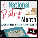 National Poetry Month Calendar FREEBIE-- An ENTIRE MONTH o