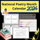 National Poetry Month Calendar April 2024| Writing Prompts