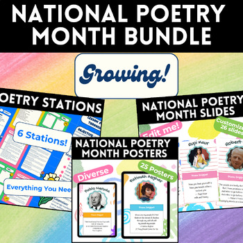 Preview of National Poetry Month Celebration | Growing Bundle | Middle & High School ELA