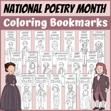 National Poetry Month Coloring Bookmarks | Famous Poets Ac