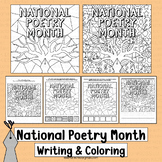 National Poetry Month Coloring Pages Writing Activities Po