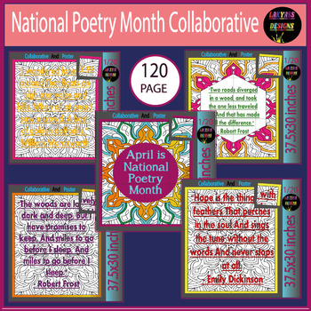 Preview of Writing Poetry Unit : Famous Quotes of Poetry Classroom Collaborative Poster