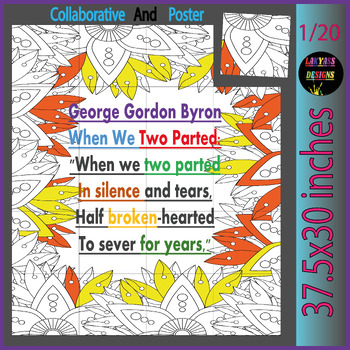 Preview of National Poetry Month George Gordon Byron Qoute : Collaborative Color Poster