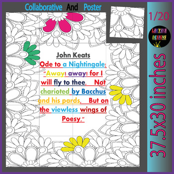 Preview of National Poetry Month John Milton Qoute : Collaborative Coloring Bulletin Board