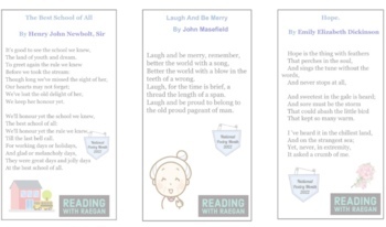 Preview of National Poetry Month/ Poem in Your Pocket Day Bookmarks