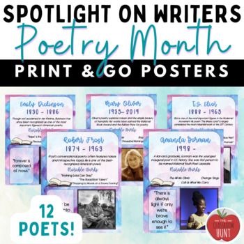 Preview of National Poetry Month Poet Posters - Spotlight on Writers