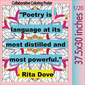 Preview of National Poetry Month Rita Dove Qoute : Zantangle Collaborative Coloring Posters