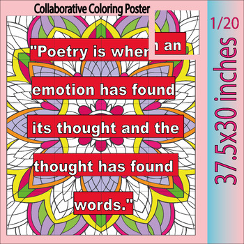 Preview of National Poetry Month Robert Frost Qoute : Collaborative Coloring Bulletin Board