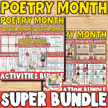 Preview of National Poetry Month bulletin board Bundle-activities-decoration super bundle