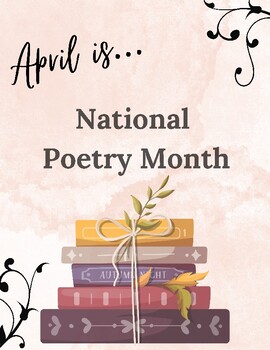 National Poetry Month - printable sign by The Library Helper | TPT