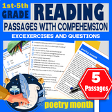 National Poetry month Reading Comprehension 1st-5th ,Activ
