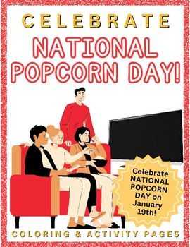 Preview of National Popcorn Day -  A Printable Activity Book for January 19th!