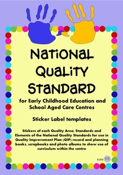 Preview of National Quality Standards NQS Stickers Labels for School Aged Care, Early Years