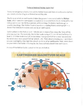 Preview of National Richter Scale Day - April 26