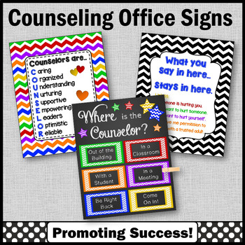 School Counselor Office Posters Set Where Is The Counselor Door Sign 8x10 16x20