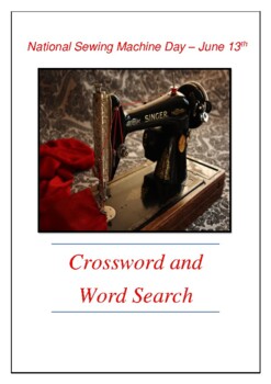 National Sewing Machine Day - June 13th - Crossword Puzzle Word Search Bell  Ring