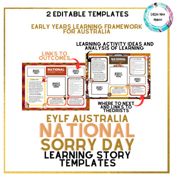 Preview of National Sorry Day EYLF Early Learning Story EDITABLE Templates Australia