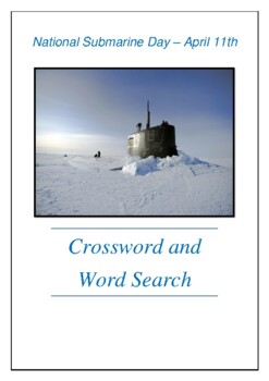National Submarine Day April 11th Crossword Puzzle Word Search