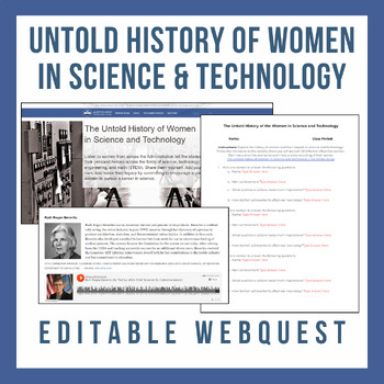 Preview of National Women's History Month - Untold Stories of Women in STEM - WebQuest