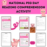 National pig day Reading comprehension activities|pig lite